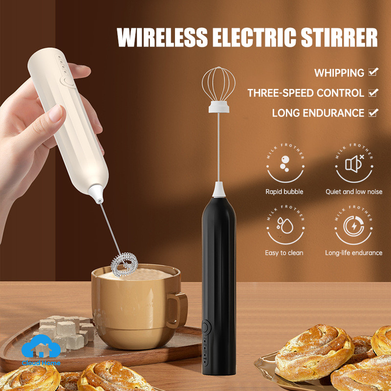 Máy tạo bọt sữa điện không dây, máy tạo bọt sữa cầm tay mini dùng trong làm bánh tại nhà.