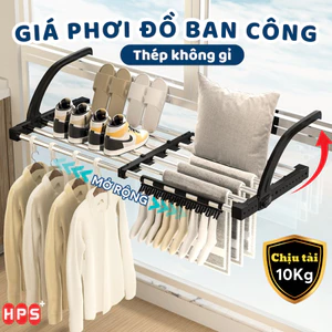 Kệ Treo Ban Công HomeMate Kéo Rộng Thông Minh, Giá Phơi Đồ Gấp Gọn Không Khoan Chịu Lực 10Kg