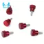 6 Cái M4x10mm Sợi Cao Đầu-Kurled Ngón Tay Cái Vít Núm Hợp Kim Nhôm Màu Đỏ Đan Vai Flat Tip Thumbscrew