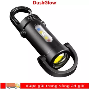 Đèn pin móc khóa DUSKGLOW, Đèn pin COB LED Mini có thể sạc lại USB, Di động có đèn đỏ & xanh Đèn lồng cắm trại siêu sáng Tìm kiếm đi bộ đường dài