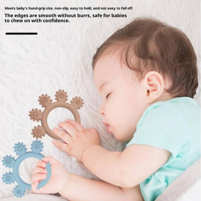 HFSHY Cầm Tay Nhiều Màu Silicone Vòng Cho Bé Miếng Dán Lo Âu Mọc Răng Đồ Chơi 0-12 Tháng Nhai Hạt Cảm Giác Kẹo Cao Su Giảm Soother Bé VN