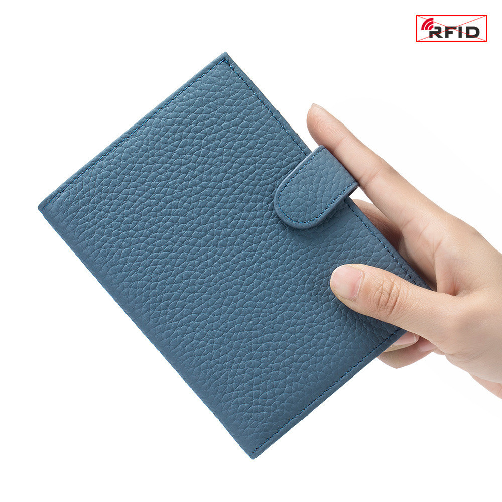 Nhiều Màu RFID Chống Trộm Da Thật Chính Hãng Đựng Hộ Chiếu Đa Năng Tài Liệu Vé Túi Bảo Quản