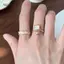 AqToCna Retro Hoa Hồng Vỏ Ngọc Trai Nhẫn Nữ Nhiều Màu Sắc Đường Khối Nhẫn Thời Trang Cá Tính Có Thể Điều Chỉnh Họa Tiết Sóng Nhẫn Trang Sức Quà Tặng AqToCna