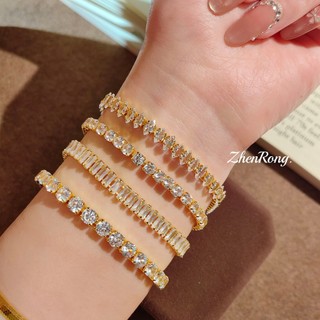 Châu Âu Mỹ ins Phong Cách Mới Hip-Hop Zircon Vòng Tay Unisex Phong Cách