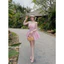 ĐẦM KẺ THÊU NƠ 2 DÂY VIỀN REN XOÈ BYJOLIE