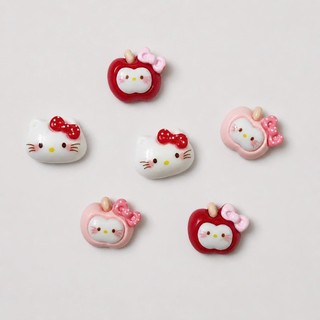 Set Charm Đầu Mèo Kitty 🎀 Mix Táo Đỏ Hồng Pastel Cute Ngọt Ngào Phong Cách Kawaii Hàn Quốc Siêu Xinh ✨