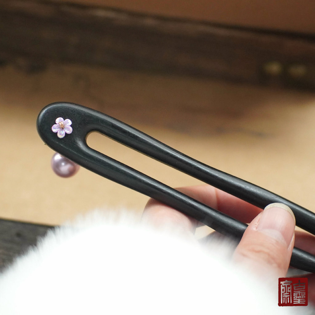 WHX-Hairpin 13cm {Purple Huai} Kẹp tóc bằng gỗ đàn hương tím Retro Trung Quốc Niche Thiết kế độc đáo Kẹp tóc