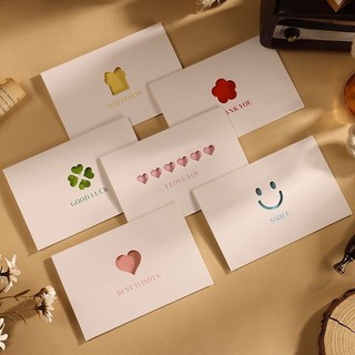Thiệp Chúc Mừng May Mắn Good Luck Mini Cỏ 4 Lá Tối Giản Dễ Thương Tặng Bạn Bè Người Yêu Timo GQ74