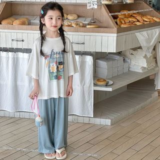 Bộ đồ mặc nhà cho bé – Áo tay lỡ + quần dài cotton, in hình dễ thương, thoáng mát mùa hè