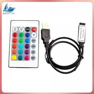 Bộ điều khiển RGB DC5V USB 5V 24 phím Bộ điều khiển không dây từ xa cho đèn băng COB SMD 3528 5050 RGB