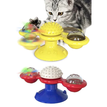 Đồ Chơi Cho Mèo Cối Xay Gió Xoay Bàn Xoay Tương Tác Thú Cưng Scratcher Bàn Chải Tóc Catnip Đồ Chơi Cho Mèo Con Mèo Đồ Dùng Cho Thú Cưng