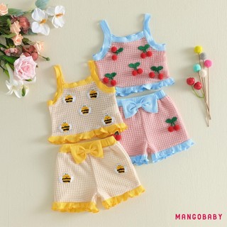MG-Toddler Trang Phục Bé Gái Cherry / Ong Trang Trí Áo Bể Không Tay Quần Short Eo Co Giãn 2 Bộ Quần Áo