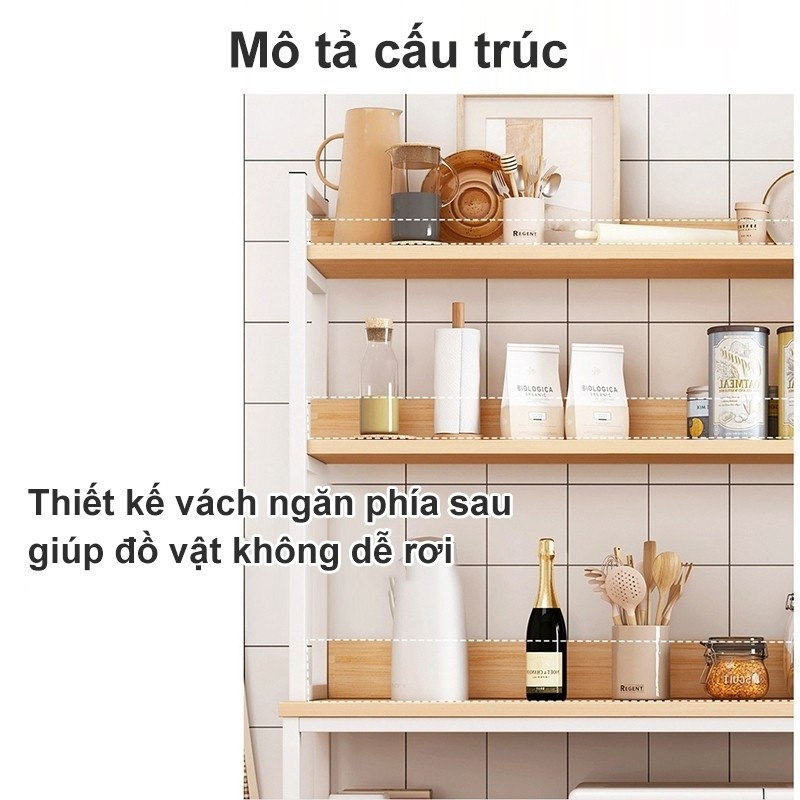 Kệ bếp Có Tủ Cao Cấp Kệ Lò Vi Sóng Đa Năng Kệ Trí Khung Sắt Năng MDF Dày Bền Vững Sang Trọng