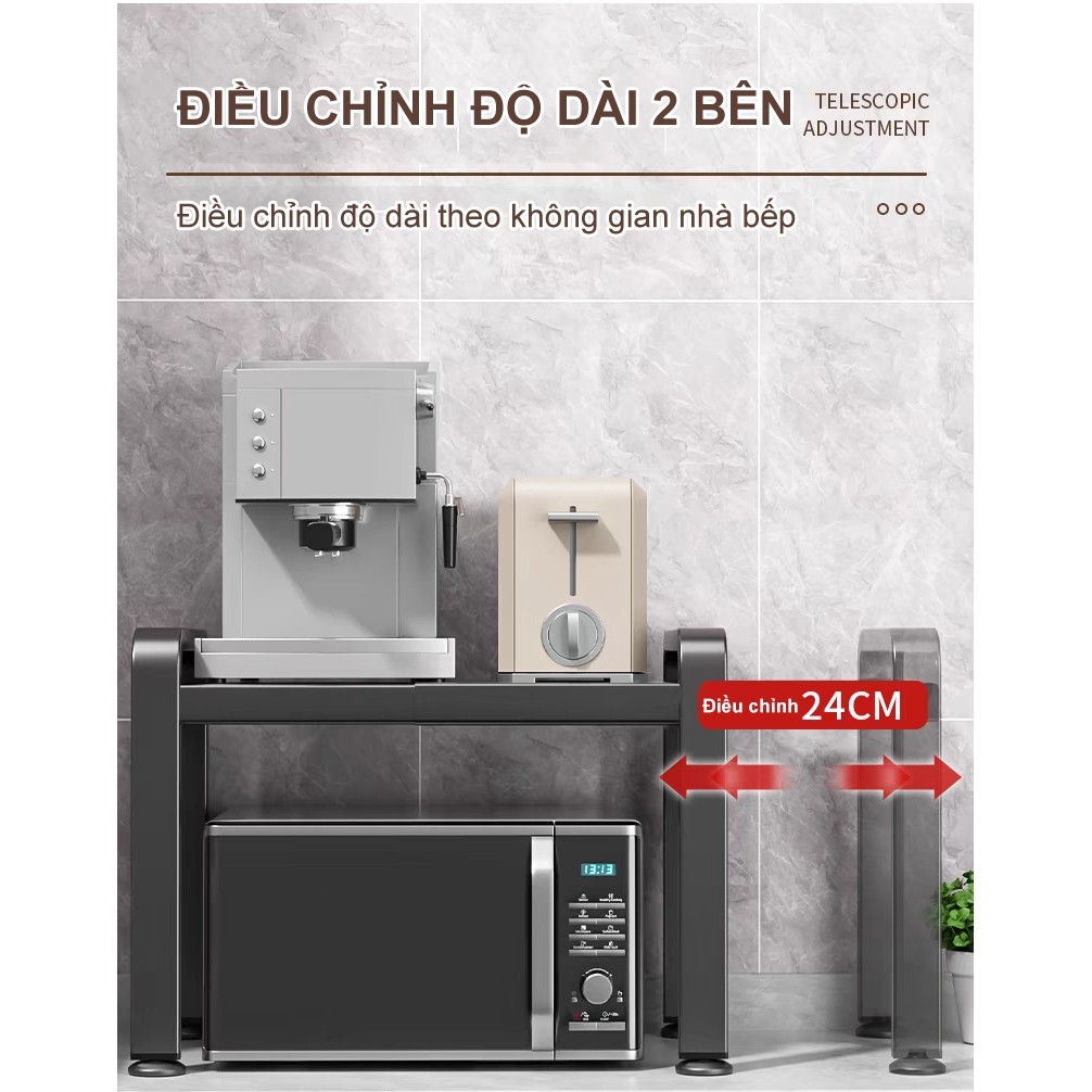 Kệ Lò Vi Sóng thép cacbon Có Thể Điều Kệ Để Lò Vi sóng nước và chịu nhiệt độ cao Kệ để đồ Đa năng