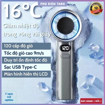 Quạt cầm tay mini 3600 Mah Di Động Có Thể Sạc - Quạt tích điên mini M11 Có Màn Hình Led - Quạt mini cầm tay 120 Tốc Độ