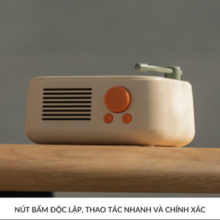 Loa Bluetooth Đĩa Than Xoay Vintage Round X17 Pin 800mAh Để Bàn Trang Trí