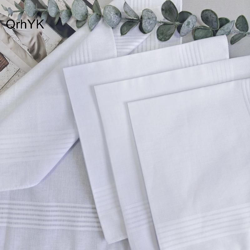 Nhà máy sản xuất khăn tay cotton nguyên chất, bộ 6/12 chiếc - Phù hợp nam và nữ