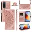 Ốp Lưng Cho Redmi A7 Pro Dập Nổi Mandala Da Khe Cắm Thẻ Dây Đeo Tay Dây Dài Chống Rơi Vỏ Điện Thoại