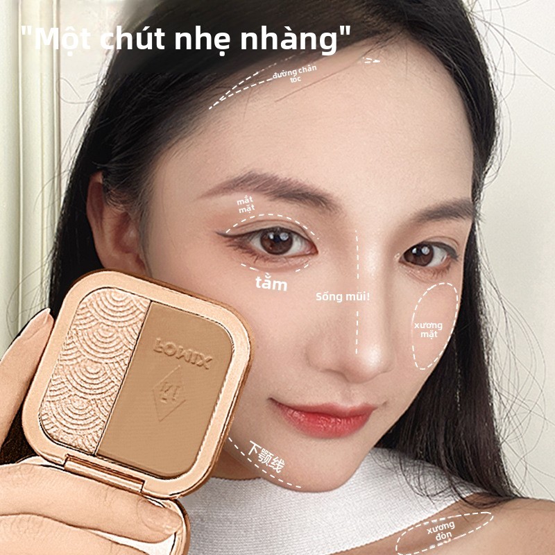【FOMIX】Palette 2 Màu Highlighter + Contour - 1 Bảng Cho Toàn Bộ Khối Mặt & Sống Mũi | Hàng Hot Bán Chạy