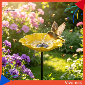 Cọc hoa kim loại trong vườn với trạm tưới nước cho chim và chậu nước cho ong – Bát uống bướm cho máy phấn hoa sân sau Chim hoang dã Trang trí sân vườn Sân vườn ngoài trời