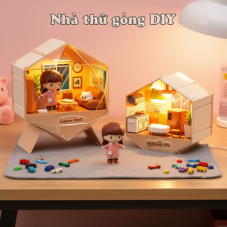 DIY Mini 3D Ngôi Nhà Mô Hình LED Đèn Bụi Lắp Ráp Đồ Chơi Giáo Dục Quà Tặng Trẻ Em Người Lớn Trang Trí Nhà