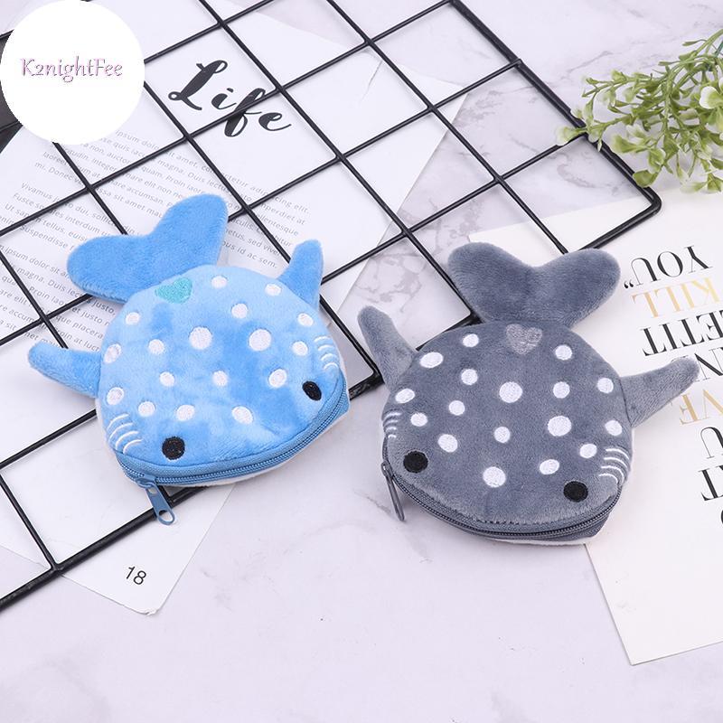 K2nightFee Hoạt Hình Dễ Thương Sang Trọng Cá Mập Tiền Xu Sang Trọng Ví Động Vật Dành Cho Nữ Trẻ Em Dây Kéo Túi Đựng Tiền Xu VN