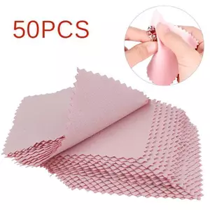 Bộ 50 Bạc Đánh Bóng Vải Lau Trang Sức Vải Làm Sạch Dụng Cụ Chống Mài Mòn