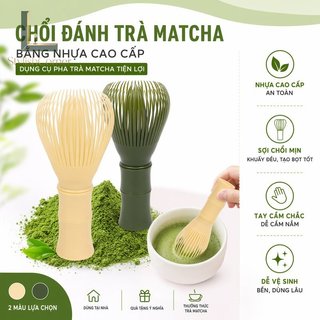 Matcha Whisk Nhựa ABS Máy Đánh Trà Frother Bền Dễ Dàng Làm Sạch Trà Xanh Bộ Dụng Cụ Cà Phê