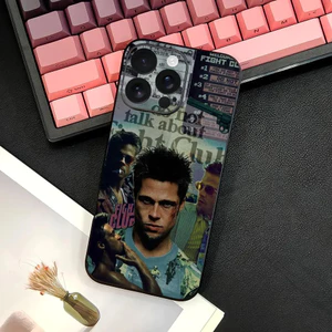 TP-3 Phim F-Fight Club Ốp Lưng Điện Thoại IPhone 17 16 15 14 13 12 11 Pro Max Plus Mini Đen Mờ Vỏ Mềm Funda