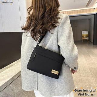 Túi đeo vai IDEANEST, Túi đeo chéo màu trơn dung tích lớn, Vải mềm thông thường Túi xách nữ chất lượng cao