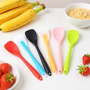 Muỗng khuấy silicon tích hợp toàn diện Thìa lưỡi vịt Chảo chống dính chịu nhiệt độ cao Khuấy nướng chuyên dụng @