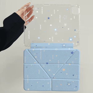 Vỏ Da Trong Suốt Blue Stars Cho Mini6 Mini7 A17Pro IPad 5 6 7 8 9 10 11 A16 12 A19 Air 2 3 4 5 6 7 Air 11 M2 M3 M4 2026 Pro10.5 Pro11 M4 M5 Pro13 2024 2025