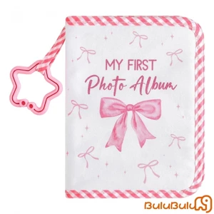 Album Gia Đình Đầu Tiên Của Em Bé Sách Ảnh Mềm In Nơ Màu Hồng Album Ảnh Cho Trẻ Sơ Sinh Trẻ Tập Đi