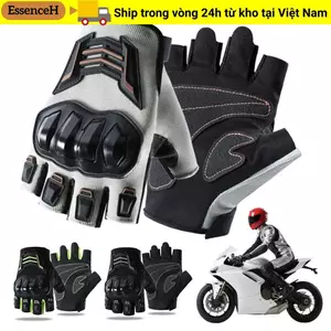 ESSENCEH 1 Đôi Găng Tay Xe Máy, Găng Tay Đi Xe Đạp Chống Trơn Trượt Thoáng Khí, Găng Tay Lái Xe Nửa Ngón Có Thể Điều Chỉnh Chống Rơi Cho Nam Nữ