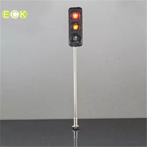 Một Mặt HO / OO Đèn Giao Thông Tín Hiệu LED Mô Hình Xe Lửa Đường Sắt Xuyên Đường Phố Mini Trang Trí Đẹp
