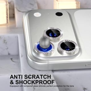 Kính bảo vệ camera iPhone đính đá lấp lánh chống trầy cho iPhone 11 12 13 14 15 16 17 Pro Max 17 Air