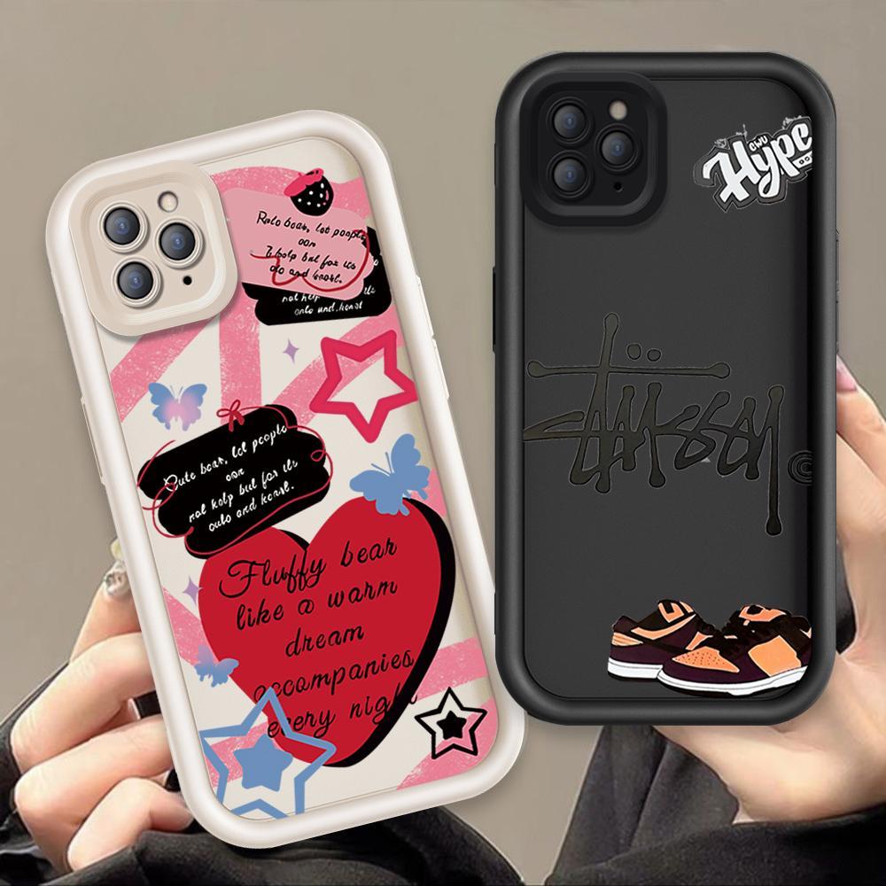 Ốp Lưng Cho iPhone 11 12 13 Pro Max Hoạt Hình Silicon Cầm Tay Mềm Vỏ Điện Thoại TPU Tình Yêu Xu Hướng Giày Thiên Thần Mắt Chống Sốc Ốp Lưng
