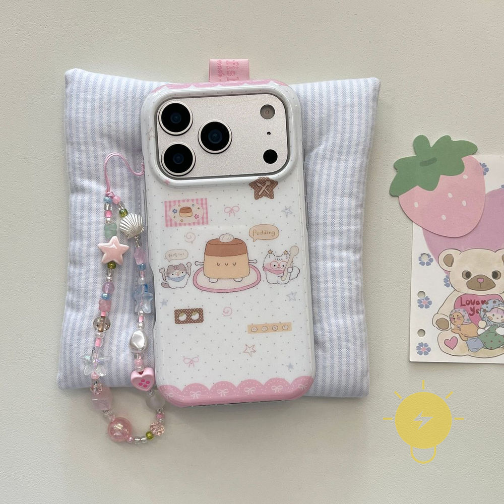 Phone Case For iPhone 17 Pro Max 16 15 14 13 TPU Cartoon Chain Aesthetic Korean Cute