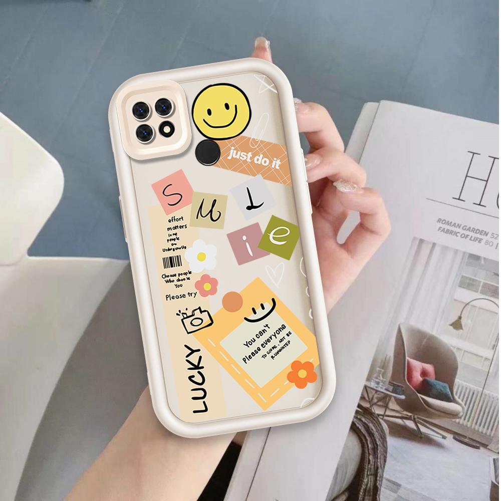Ốp Lưng Cho OPPO A15 A15S A35 Hoạt Hình Silicon Phụ Kiện Vỏ Điện Thoại Mềm Nhãn TPU Nụ Cười Hoa Mắt Thiên Thần Ốp Lưng Chống Sốc