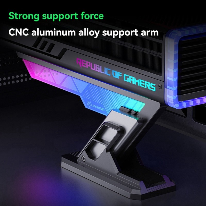 Giá đỡ thẻ đồ họa GP-Z ARGB Nhôm để bàn GPU Giá đỡ 75-125mm Chiều cao có thể điều chỉnh màu đen