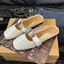 Giày nữ Baotou nửa dép vuông phẳng mũi Mules kiểu Pháp