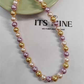 N982 Vòng Cổ, Dây Chuyền 10li, Chuỗi Hạt Ngọc Trai Nhân Tạo Mix Màu Kem Vàng Tím Sang Trọng