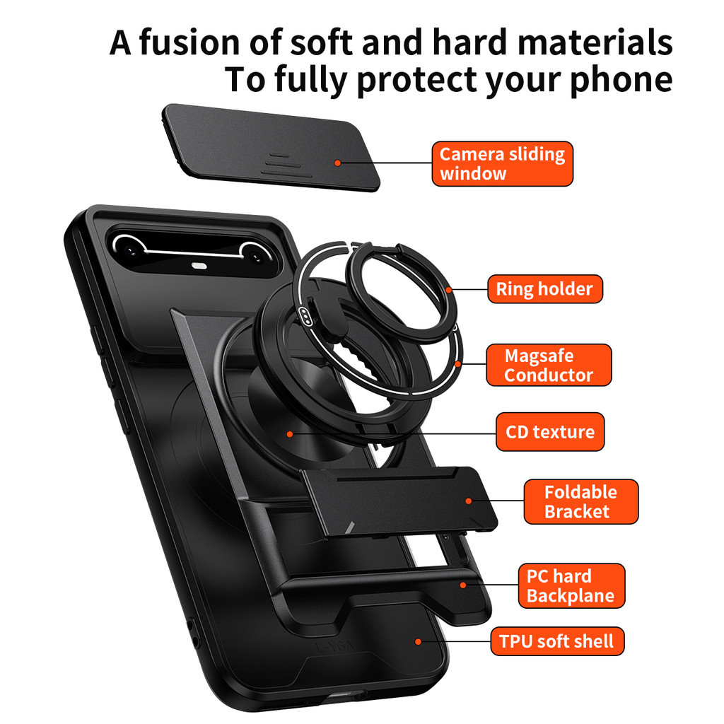 Ốp Điện Thoại Đa Năng Sang Trọng Thích Hợp Cho Infinix Tecno Spark Slim 4G Pova 5G Dây 360°Giá đỡ vòng có vỏ máy ảnh Vỏ bảo vệ toàn diện chống sốc