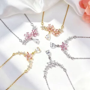 Phiên Bản Hàn Quốc Full Kim Cương Hoa Anh Đào Giọt Nước Tua Rua Ánh Sáng Sang Trọng Tính Khí Đơn Giản Phù Hợp Với Titan Cao Cấp
