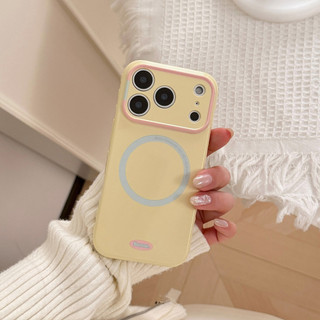 Sạc Không Dây Tương Phản Màu Ống Kính Trái Tim Tình Yêu Khung Điện Thoại Cho iPhone 17Promax 17Pro 12 13 14 15 16 Pro Max Silicon Mềm Chống Sốc Nữ Điện Thoại Di Động