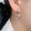 AqToCna 1 Cặp Bông Tai Pha Lê Tính Khí Thời Trang Màu Tím Zircon Hoa Bốn Lá Ngọc Trai Bông Tai Dành Cho Nữ Nhẹ Sang Trọng Phụ Kiện Tai AqToCna