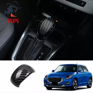 Xe Bánh Răng Đầu Viền Bao Dịch Chuyển Núm Viền Miếng Dán Phụ Kiện Nội Thất ChoSuzuki Swift 2024 Sợi Carbon