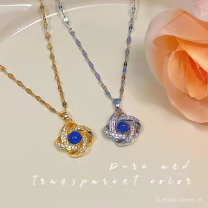 Châu Âu Mỹ Phong Cách Tình Yêu Hoa Zircon Thermochromic Zircon Vòng Cổ Nữ Phù Hợp Không Phai Màu Thời Trang Pháp Xương Đòn Dây Xích
