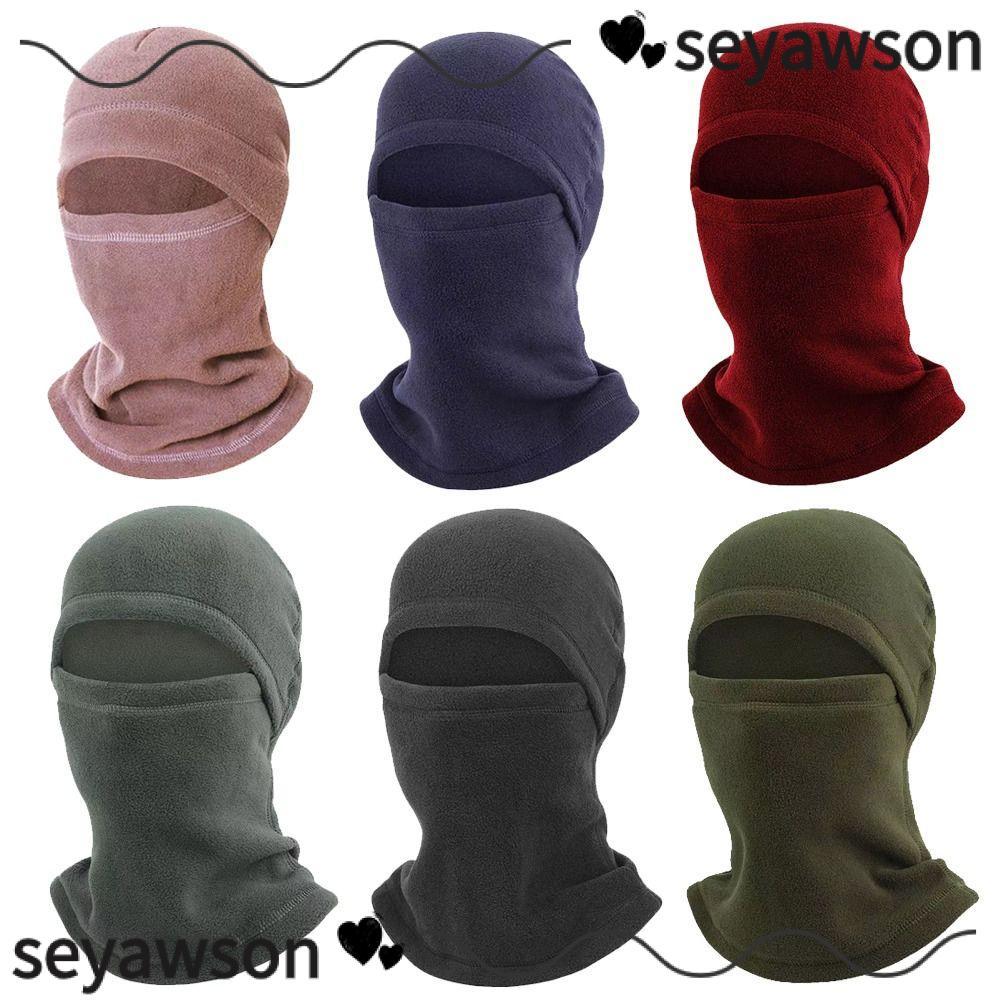 Seyawson Full Face Neck, Ấm áp Balaclava Polar Fleece Mũ đội đầu đi xe đạp, Phụ kiện mùa đông di động Đi xe chống gió Thể thao ngoài trời