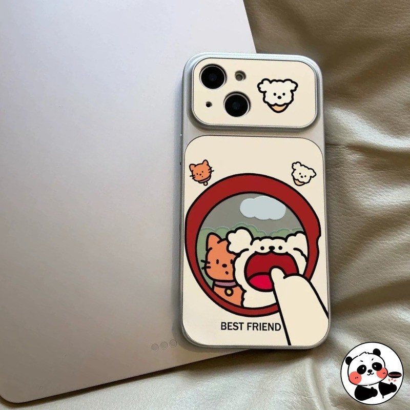 Ốp Điện Thoại Gương Chú Chó Con Dễ Thương Cho Redmi Note 15 14 13 12 12T 11 11T Pro Plus 11S 10 Pro A5 A4 A3 Turbo 5 Max 4 Pro 5G 4G Vỏ Sang Trọng Hoạt Hình Mèo Chó Ins Phong Cách Vỏ Mềm